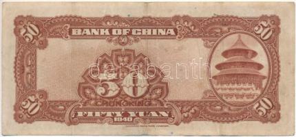 Kínai Köztársaság 1940. 50Y "Bank of China", "L649497A" T:F
Republic of China 1...