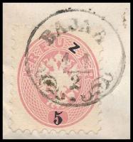 1867 5kr távolsági levélen ritka felvidéki "BAJNA" - "WIEN" 1867 5kr on domestic...