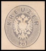 1863 25kr unused PS-cover 1863 25kr eredeti használatlan díjjegyes boríték