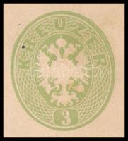 1863 3kr eredeti használatlan díjjegyes boríték 1863 3kr unused PS-cover