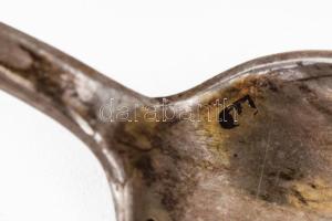 Ezüst (Ag) 12 darabos kávéskanál szett, jelzett, mesterjeggyel, monogramos, h: 11 cm, nettó 162g