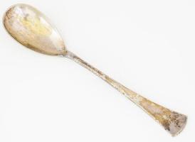 Ezüst (Ag) szervírozókanál, jelzett, mesterjeggyel, h: 21,5 cm, nettó 83g