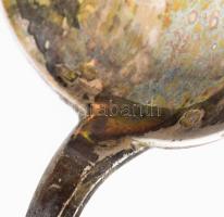 Ezüst (Ag) szervírozókanál, jelzett, mesterjeggyel, h: 26 cm, nettó 88g