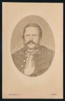 1874 Férfiportré, keményhátú fotó Divald Károly eperjesi műterméből, 10,5×6,5 cm
