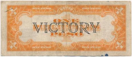 Fülöp-szigetek DN(1944) 1P, "Victory" kék pecséttel T:F,VG, folt
Philippines ND(1944) 1 P...