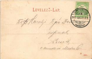 1911 Herkulesfürdő, Baile Herculane; Gizella kereszt. R. Krizsány kiadása / Gisella-Kreuz / cross, m...