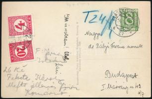 1934 Képeslap Ausztriából 24f portóval Budapestre