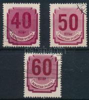 1950 Forint-filléres portó 3 értéke számvízjellel