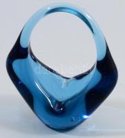 Cseh kéken színezett asztaldísz, jelzés nélkül, m: 15 cm