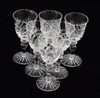 Parádi Kristály italos pohár készlet, 6 darab, eredeti dobozában, hibátlan, m: 12 cm