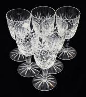 Parádi Kristály boros pohár készlet, 6 darab, eredeti dobozában, hibátlan, m: 16,5 cm