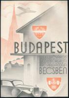 1935 Budapest székesfőváros idegenforgalmi propagandája Bécsben, art deco plakát, karton, szign. ifj. Richter, jó állapotban, 26×18,5 cm