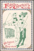 cca 1928 Folies Caprice mulató, Budapest, Ráday utca 18. műsorfüzete, szecessziós, rendkívül dekoratív borítóban, restaurált belsővel
