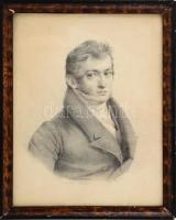 Friedrich Lieder (1780-1859): Johann Sina bankár portréja. Litográfia, papír, jelzett a litográfián. Üvegezett fakeretben. 25x19,5 cm