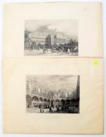 cca 1840-50 2 db londoni részlet. Acélmetszet, papír, jelzés nélkül. 10,5x15 cm