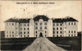 1916 Stubnyafürdő, Túróchévíz, Stubnianske Teplice, Turcianske Teplice; M. kir. állami tanítóképző intézet. Hegedűs J. fényképész / teachers' training institute (fl)