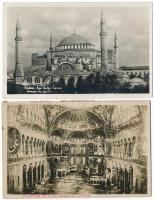 ISZTAMBUL - 2 db RÉGI képeslap (Hagia Sophia, mecset, belső) / ISTANBUL - 2 pre-1945 town postcards (Hagia Sophia, mosque, interior)