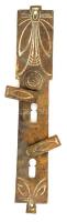 Szecessziós bronz zárcímke, h: 26 cm