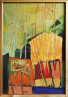 Magyar József (1957-): Esti séta. Akril, farost, jelezve jobbra lent. Hátoldalán autográf felirattal. Dekoratív, kissé sérült fakeretben. 100x70 cm. KIZÁRÓLAG SZEMÉLYES ÁTVÉTEL, NEM POSTÁZZUK! / ONLY PERSONAL COLLECTION AT OUR OFFICE!