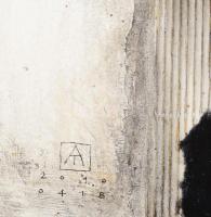 Ajtai Tamás (1952-): Konstruált líra No. 2. Vegyes technika, farost, jelzett. Hátoldalán a művész cí...