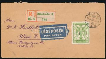 1936 Ajánlott légi levél Bécsbe