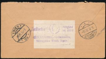 1936 Ajánlott légi levél Bécsbe