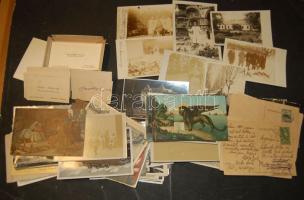 Sulkowky Zoltán és Bartha Gyula motorosok gyűjteményéből: Vegyes tétel: háború előtti képeslapk + 14 db lap az 50-es évekből + néhány levelezőlap.  + Rossz állapotú kínai akvarell + a motorosok névjegyei, aláírásokkal / From the collection of motorbikers around the world: pre-war postcards, China, Hungary, other countries + 14 other postcards and covers + Chineese water-colour painting on bad condition + business cards
