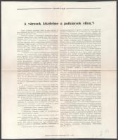 cca 1935 Városok patkány és egérirtásának irányelvei + patkányirtásról szóló felhívás, 40p