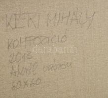 Kéri Mihály (1949-). Kompozíció, 2013. Akril, vászon, jelzett a hátoldalán. Fakeretben. 60×60 cm