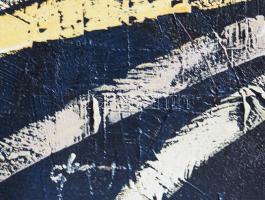 Ghyczy György (1953-): Lao-ce meglátta az Alphát, 2013. Akril, vászon, jelzett. Hátoldalán művész cí...