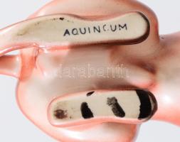 Aquincumi tacskó, kézzel festett, jelzett, hibátlan, h: 11 cm