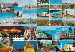 BUDAPEST - 30 db MODERN mozaik város képeslap / 30 modern multi-view town postcards