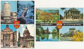 BUDAPEST - 30 db MODERN mozaik város képeslap / 30 modern multi-view town postcards