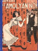Notari, [Umberto]:  Az "amolyan" nők. Olaszból fordította Győri Péter. Budapest, 1908. Sachs Frigyes könyvkiadása (Neuwald Illés utódai ny.) 141 + [1] p. Egyetlen magyar kiadás. Kötetünk Umberto Notari (1878-1950) író, újságíró híres botránykönyve. Eredeti nyelven 1904-ben jelent meg, "Quelle Signore" címmel. A prostitúció témáját vizsgáló regény megjelenése után nagy port vert föl, bírósági pereket és ítéleteket vonva maga után. A munkát Filippo Tommaso Marinetti, a futurizmus későbbi törvényalkotója védelmébe vette, írása szerepel is a munka előszavában. A címoldalon apró sérülés. Aranyozott gerincű, illusztrált korabeli félvászon kötésben, márványmintás festésű lapszélekkel. Jó példány.