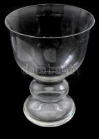 Kristály tagolt testű kehelyváza, jelzés nélkül, hibátlan, d: 17 cm, m: 21 cm