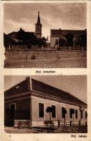 1935 Ács (Komárom), Református templom és iskola (felületi sérülés / surface damage)