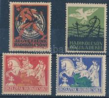 1918 Hadikölcsön 4 db levélzáró, hozzá újságcikk