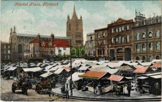1905 Norwich, Market Place, vendors (EK)
