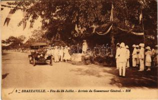 Brazzaville, Fete du 14 Juillet. Arrivée du Gouverneur Général / Arrival of the Governor General during the French National Day celebrations (EB)
