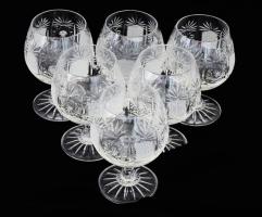 6 db kristály likőrös pohár. hibátlan 13 cm