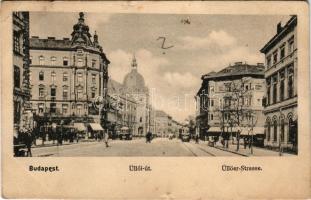 1905 Budapest IX. Üllői út az Iparművészeti Múzeummal, villamos, üzletek (EB)