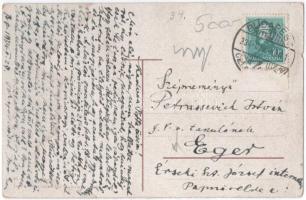 1934 Budapest V. Szabadság tér, villamos. Vasúti levelezőlapárusítás 41. K.J. Bp. 1919/23. (EB)