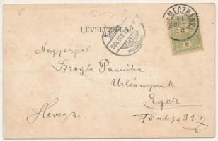 1904 Miskolc, Városház tér, piac. Ferenczi B. kiadása (ázott / wet damage)