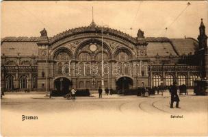 Bremen, Bahnhof / railway station, tram. Photogr. u. Verlag v. Louis Koch 1904. (EM)