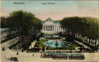 Wiesbaden, Neues Kurhaus / new spa, tram. Verlag R. Mannewitz (fl)