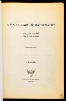 M. Bagheri szerk: A Vocabulary of Mathematics: English-Persian, Persian-English ; Edition, 2 Teheran...
