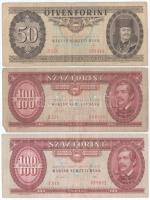 1989. 50Ft + 100Ft (2x) + 1992. 100Ft (4x), közte "B 497 000820" T:F,VG