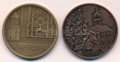 Fritz Mihály (1947-) 1983. "Szegedi Szabadtéri Játékok" kétoldalas bronz emlékérem (42,5mm) + 1991. "Szeged" kétoldalas bronz emlékérem (42,5mm) T:AU
