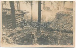 Brassó, Kronstadt, Brasov; első világháborús osztrák-magyar katonák fedezéke. Gust Foto / WWI Austro...