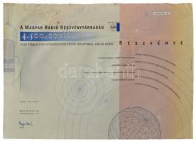 Budapest 1996. "Magyar Rádió Részvénytársaság" részvénye 4.500.000.000Ft-ról "MINTA" perforációval, "00" sorszámmal T:VF foltok